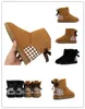 2023 New Style uggitys Snow boots fashion Australia Heel check bow Design Woolen boots for women classic Medium bootss Winter warm shoes black/brown size 35-43