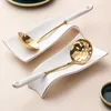 Cooking Utensils Tableware Light Luxury Ceramic Kitchen Golden Spoon Rack To Hold Chopsticks Household Shelf Leaking Supplies 221114