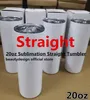 CA US Stocked 25pcs/Carton 20oz Mugs Sublimation Blanks Straight Tumbler Stainless Steel Double Wall Insulated Slim Water Tumbler Cup with Lid and Straw SS0414