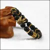Urok bransolety męskie bransoletki biżuteria czarne cm korony z 8 mm kamienne z koraliki złote bransoletki obserwuj prezent dostawa 2021 DHM9G