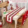 Decorazioni natalizie Runner da tavolo in poliestere Merry For Home Decor 2022 Xmas Navidad Notal Noel Gifts Anno 2023