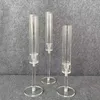 Crystal Candle Holders Acryl Candlestick Centerpiecess Road Candelabra Centerpieces Wedding Porps Christmas Deco 3pcs/Lot