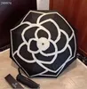 Elegante Designer Paraplu Patchwork Logo Afdrukken Geschikt Zon Regen Vrouwen Parasols Meisje Opvouwbare Paraplu's Ideeën met doos en tas