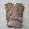 2022 Designer women men leather gloves Sheepskin bright female winter warm fashion Windproof Antifreeze outdoors gift