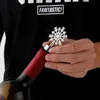 Zimowe przyjęcie weselne Favors Silver Sonety Snowflake Wine Stopper z prostą opakowaniem świąteczne Dekoracja narzędzia Rra595