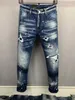 Italian jean pants fashion European and American men's casual jeans high-end washed hand polished quality optimized 9869