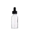 30 ml klare Tropfflaschen für ätherische Öle mit Glas-Augentropfer und schwarz-silbernen Gold-Sicherheitsverschluss-Glasverpackungsflaschen LX8686