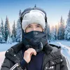 Bandanas Winter Hats For Men Windproof Warm With Ear And Face Covering Cold Weather Hat Thick Plush Lining3274819