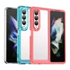 Telefonfodral för Samsung Z Fold 6 5 4 3 5G Colorfull Acrylic Transparent Kickstand Sockproof Robust Shield Phone Cover Case Funda