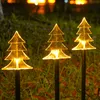 ديكورات حديقة 5pcs عيد الميلاد الأضواء الثلج LED Solar Landscape Plug Star Tree Garland Home Outdoor Lawn Decoration 221114