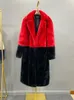 Женская меховая искусственная зима высококачественная кроличья роскошная длинная пальто оладья оладья густая теплая женская плюшевая куртка 221116