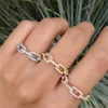 Mode Rose Gold Farbe Mann Ring Zirkonia Hohl Kette Form Ringe für Frauen Trendy Schmuck Zubehör