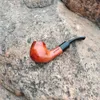 Duman Shisha Vape Kalem Bükülmüş Kırmızı Sandal Ağacı 9mm Filtre Tütün Boru Sigara Boru 6 Aksesuar