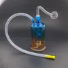 Nieuwste rasta kleurrijke glazen olie -brander bong recycler dab rig glazen water pijp douchekop olielig