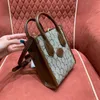 Clearance Retro series interlocking double mini tote bag open pocket vertical square solid medium handbag