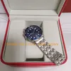 Con scatola Orologi da uomo Uomo Automatico 41mm Quadrante onda blu Bracciale professionale in acciaio inossidabile Chiusura pieghevole 300M 007 Orologio sportivo da polso meccanico