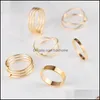 Anelli a fascia in oro Knuckle Combine Joint Ring Band Toes Rings per le donne Set di gioielli di moda Drop Delivery Dhixi