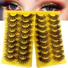 Reusable Handmade Mink False Eyelashes Eye Tail Lengthening Naturally Soft & Vivid Multilayer Thick Curly Winged Fake Lashes Messy Crisscross Eyelash Extensions