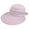 Chapéus de aba larga Mulheres Summer Sun Sol Caps Sun Caps Visor Hat Protecção UV destacável para fêmea de praia ao ar livre adulto