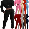 Womens Two Piece Pants Hoodie Croped Top Tracksuit Thick Warm Set Elegant 2 S Set Women Outfit Fleece Pant Sweatsuit Pullover Hoodies 221115