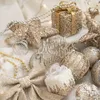 زخرفة الحفلات شمبانيا كرة عيد الميلاد شجرة ديكور قلادة مطلية باليد مشهد مشهد ترتيب الدعائم