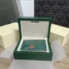 Mens Original Rolex Box Wooden Green Watch Boxes Certification Papers Card Manual Translation Wallet Watches Tag Booklet 116660 122663