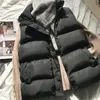 여자 조끼 여성 겨울 따뜻한 면화 패딩 복어 소매 소매 파카 재킷 221115