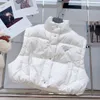 Down Puffer Designer Женщины зимние пальто сплошные рукавочные пиджаки Классический перо Weskit Jacket