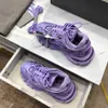 Increasing Shoes Color Purple and Height Blue Track.2 Upgrade Platform Casual Old Dad Retro Outdoor Concept Shoe Couple Sneakers