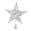 Juldekorationer Glitter Tree Star Topper Ornament Gold Red Silver Iron Decor Xmas Top Pedent Year Table Navidad Decro