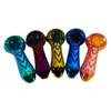 Smoking Glass Pipe Electro-Plating Frosted Cartoon Hand Spoon Pipes Fancy Colorful Tobacco Pipes Wholesale