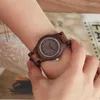 Montres-bracelets Montre en bois marron café pour dames élégant bracelet en bois femmes montre à quartz montre-bracelet pure Reloj Femenino