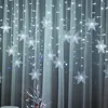 Cuerdas 3,5 M luz de Navidad Led copo de nieve cortina carámbano guirnalda de luces de hadas al aire libre para fiesta en casa jardín decoración de año
