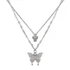 Colar de luxo de gargantilha para mulheres Butterfly Butterfly Double Double Clavicle Chain Anniversary Gift Jewelry Collares