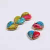 Colares pendentes Borosa Design 10pcs Gold Heart Multi-Minind Sea Sedimento do mar Jasper Charme para brincos femininos e DIY WX2003