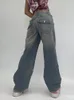 Womens Jeans Weekeep Baggy Denim Mom Frauen Hohe Taille Vintage Übergroße Cargo Hosen Casual Streetwear Harajuku Gerade Bein Femme 221115