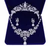 Bridal Tiaras Haare Halskette Ohrringe Accessoires Hochzeit Schmucksets billige Modestil Bride Haarkleid9886537