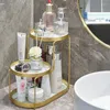 Ganchos de 3 capas Rack de almacenamiento de hierro Organizador de maquillaje de baño Topeadores de baños Accesorios de estante de accesorios