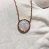 Kedjor Pink Fire Opal Necklace Sterling Silver Teardrop Pendant October Birthstone Jewelry