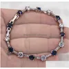 Braccialetti con ciondoli Braccialetti con ciondoli Alla moda Foglia Rame Navy Nero Rosa Cubic Zirconia Moda donna Jewerly Matrimonio Festa Compleanno Acces Dhrus