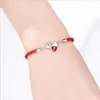 Bracelet en corde rouge année cochon pour femme, bijoux en argent Sterling 925, tissé à la main, 12 signes du zodiaque