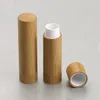 100pcs 5 ml de bambú profesional cosmético llenando directamente el contenedor de bálsamo de labios5g tubo de lápiz labial de belleza de bambú natural vacío