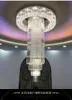 モダンな大きなクリスタルシャンデリアライトフィクスチャアメリカンビッグロングラグジュアリーシャンデリアヨーロッパの輝くドロップライトホテルロビーロビー階段ハンギングランプDIA150cm