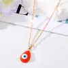 Émail Evil Eye Pendentif Collier Pour Femmes Creux Turc Chanceux Bleu Rouge Eye Choker Colliers Clavicel Chaînes Bijoux De Fête