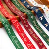 91m/rulla julband presentförpackning Dekorativ bågband Xmas Tree Snowflake Printing Ribbons semestergåvor Förpackningstillbehör BH7965 TYJ