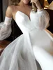 Abito da sposa a-line con scollo a V in raso di tulle manica lunga a sbuffo Paese abiti da festa da sposa per le donne 2023 Abiti da Noiva