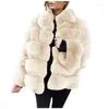 Manteau de fourrure femme Faux lot artificiel femme luxe élégant dame chaud épais vêtements basique