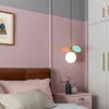 Candelabros nórdicos para mesita de noche, dormitorio minimalista moderno, lámpara de habitación para niños de una sola cabeza creativa de línea larga