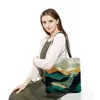 Borse da sera Borsa di stoffa Arte astratta Montagna e paesaggio acquatico Regalo per insegnanti di scuola Shopper personalizzabile ad alta capacità Eco-friendly