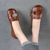 Dress Shoes Boots 2022 Braid Cutout Loafers Womens Brown Mocasins vrouwelijke vintage schoenen slippen op vrije tijd retro flats 221116